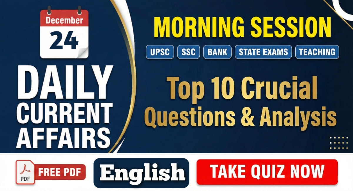 Today Current Affairs in English – 24 December 2025 | Important MCQs ...